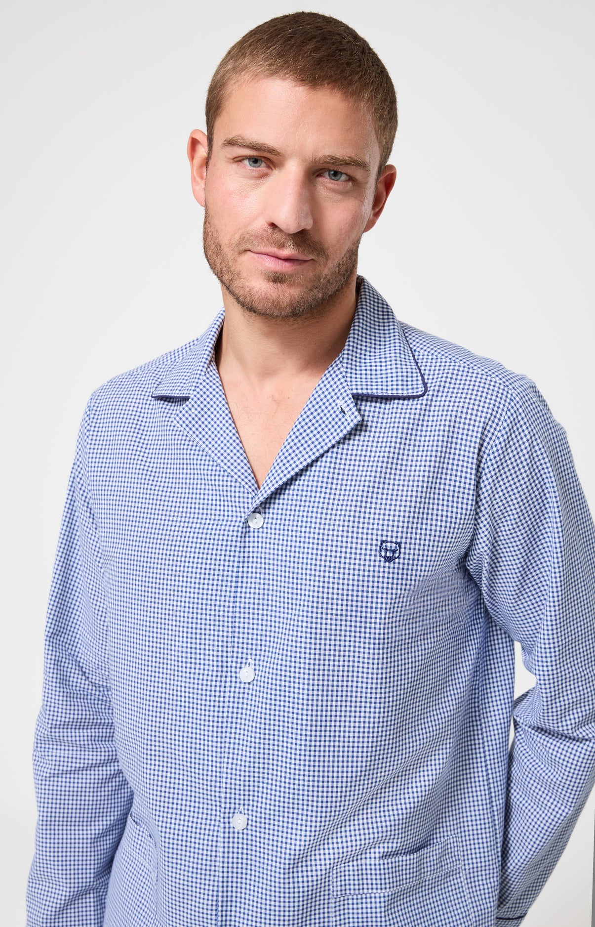 Pyjama Homme Vichy Manches longues Imprimé petits carreaux 2