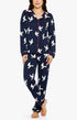 Pyjama long boutonné Femme Colombes Marine 1