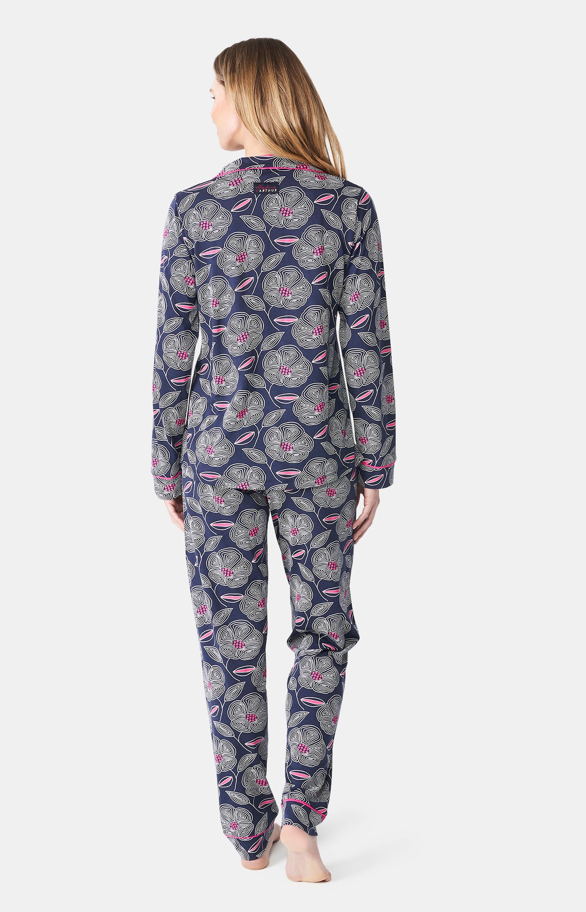 Pyjama long boutonné Femme Anémone Marine 5