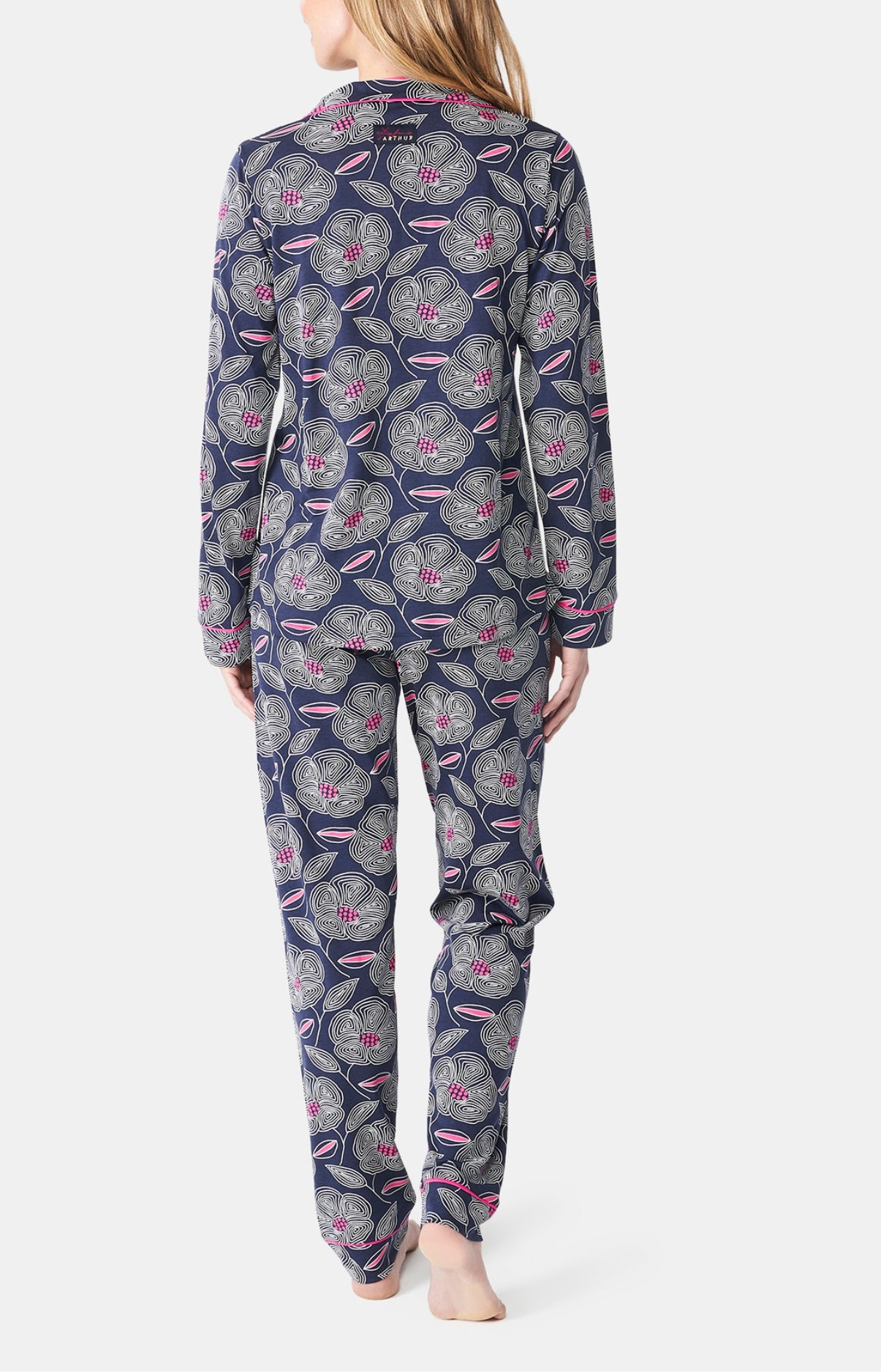 Pyjama long boutonné Femme Anémone Marine 5