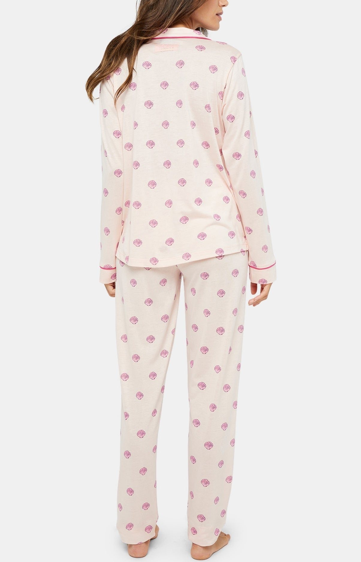 Pyjama long boutonné Femme Coquillage Rose 3
