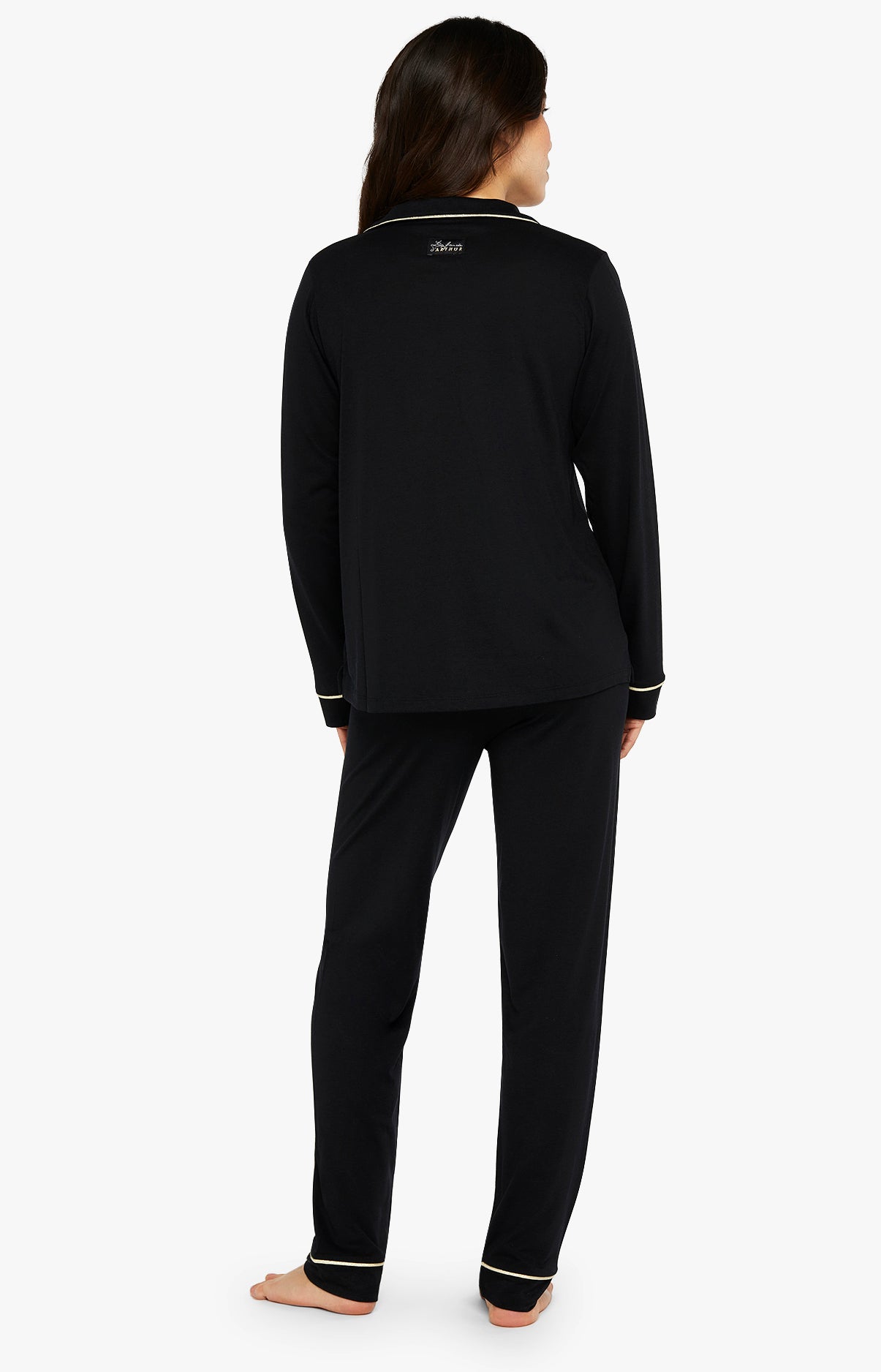 Pyjama long boutonné Femme Tradi Noir 5