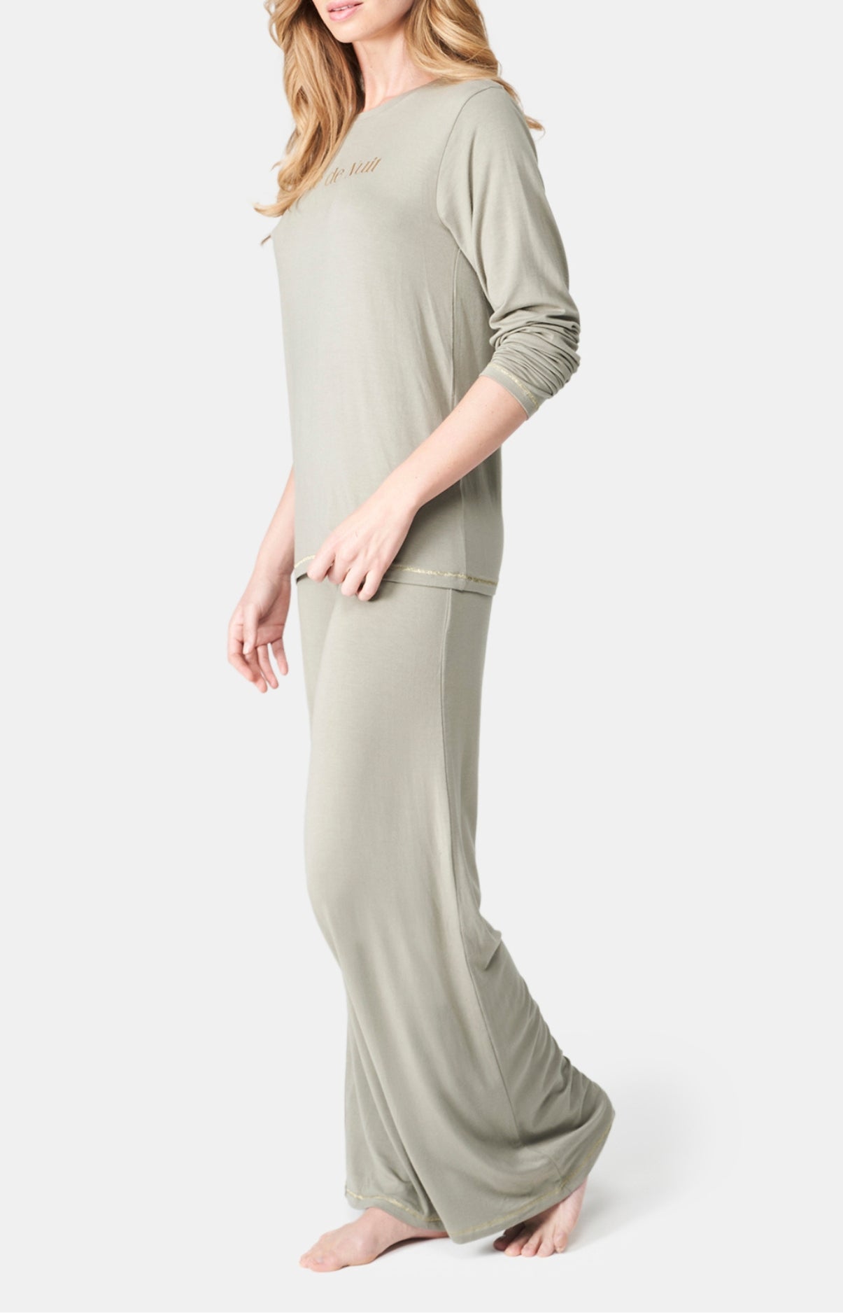 Pyjama long Femme Belle de nuit Vert 3