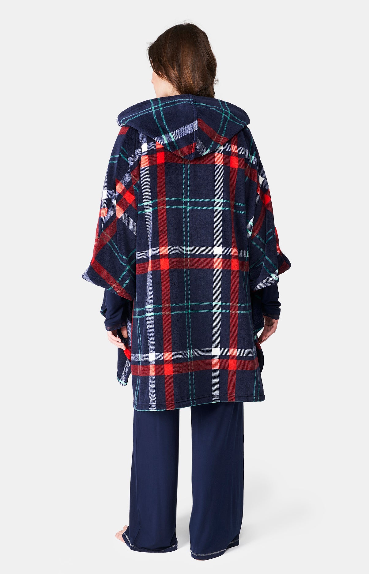 Poncho Enfant Carreaux Hugo Marine 13