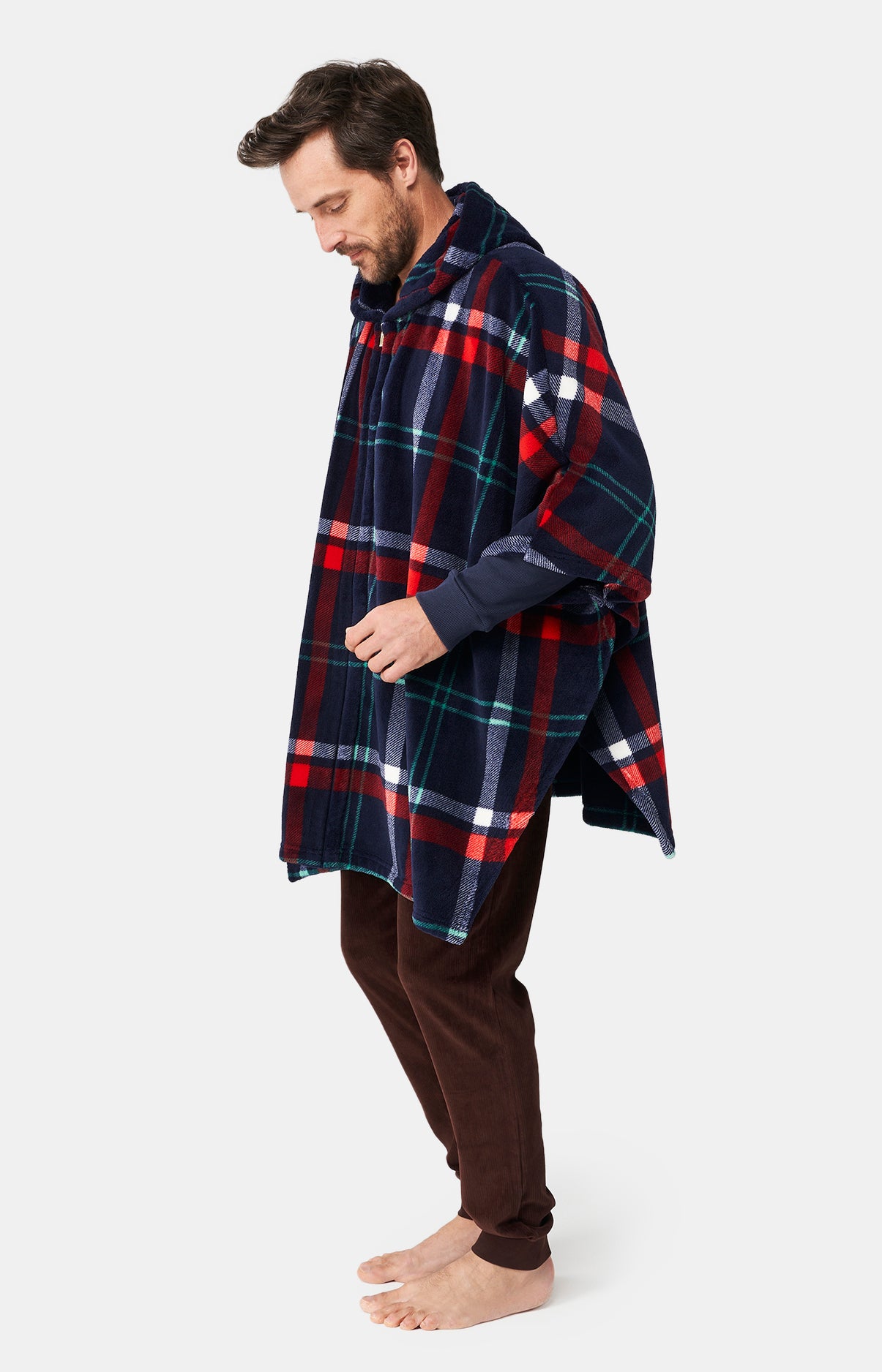 Poncho Enfant Carreaux Hugo Marine 10