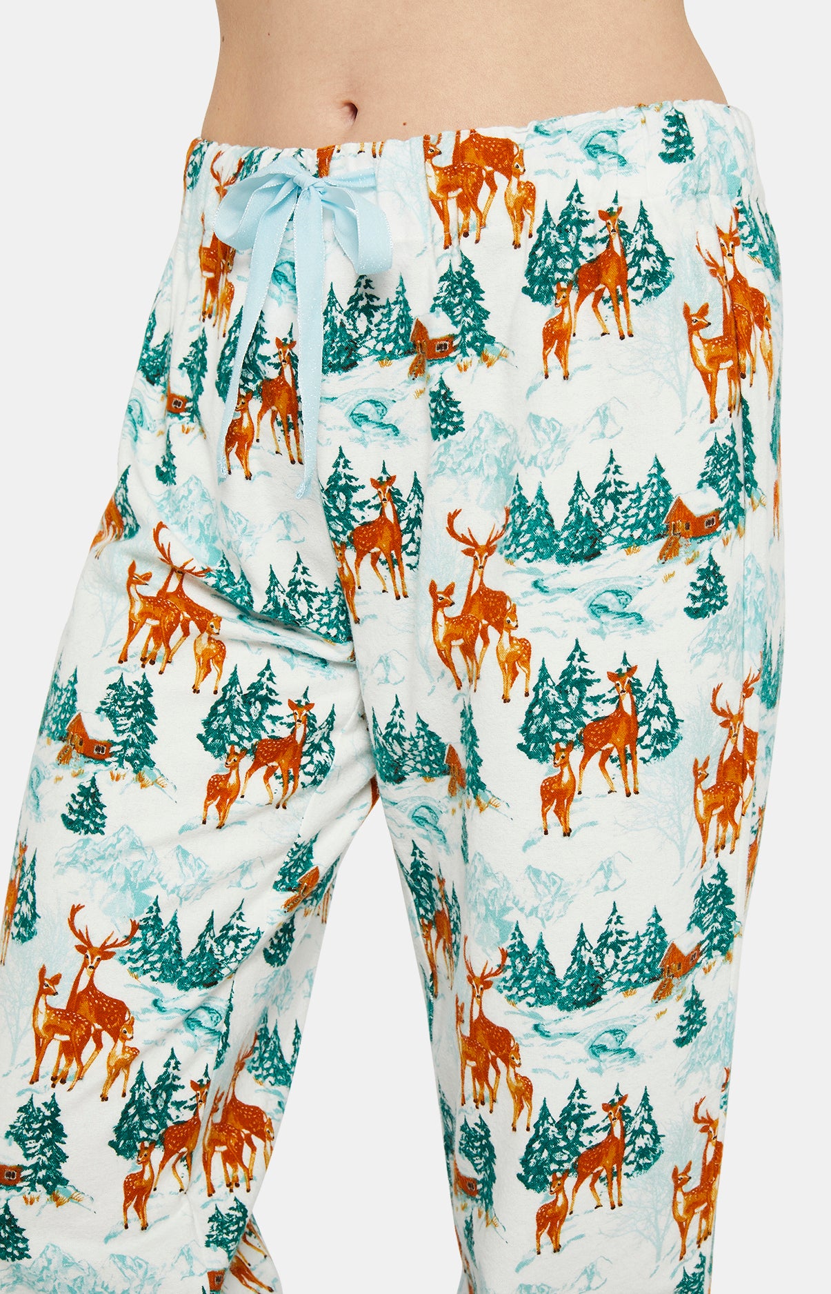 Pyjama long boutonné Femme Faon des Neiges Blanc et Ivoire 6