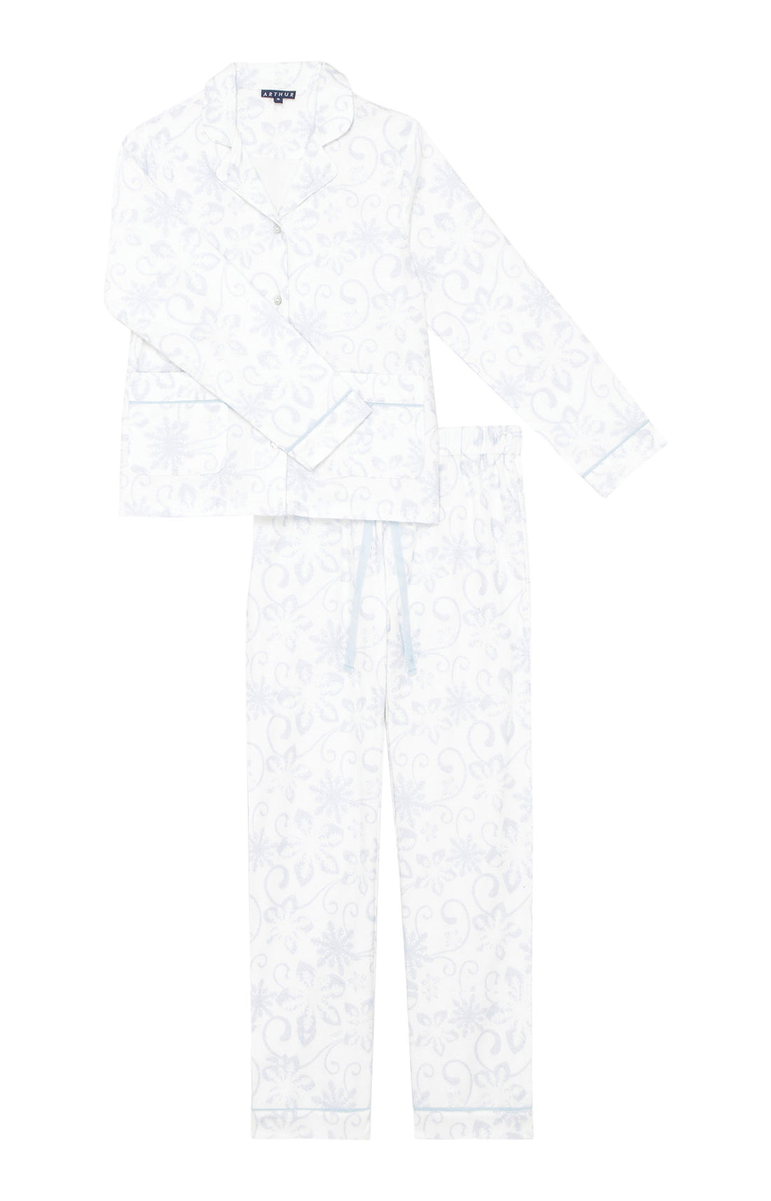 Pyjama long boutonné Femme Dreamland Blanc et Ivoire 3