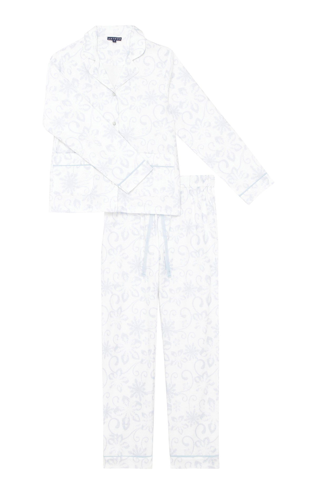 Pyjama long boutonné Femme Dreamland Blanc et Ivoire 3