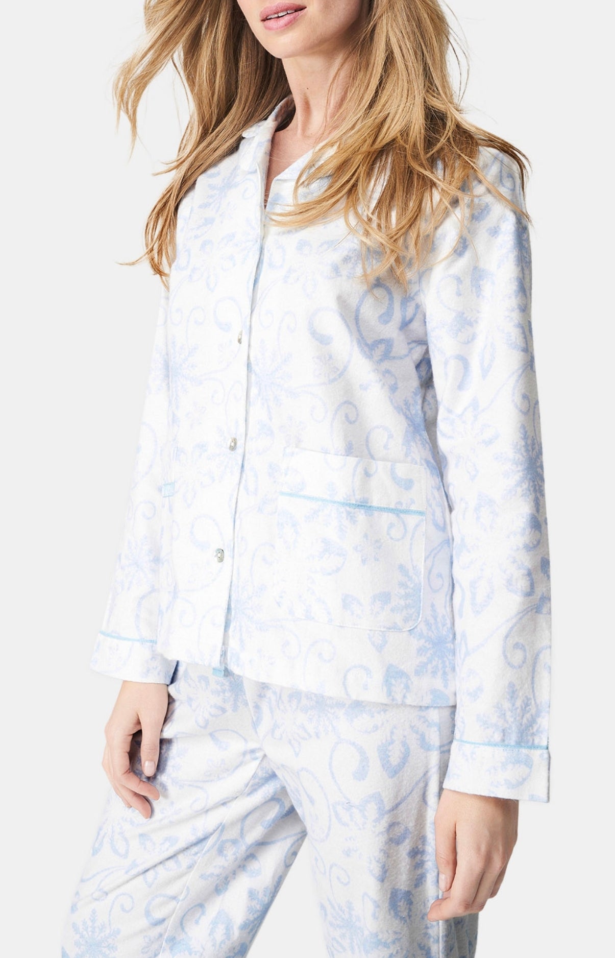 Pyjama long boutonné Femme Dreamland Blanc et Ivoire 6