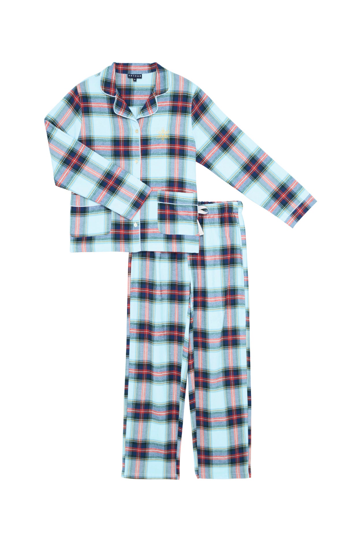 Pyjama long boutonné Femme Logan Glace Bleu 7