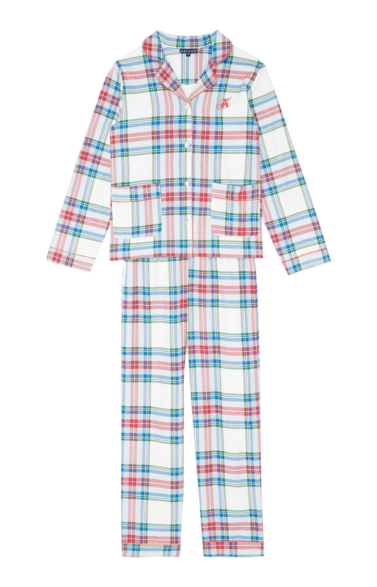 Pyjama long boutonné Femme Logan Blanc et Ivoire 3