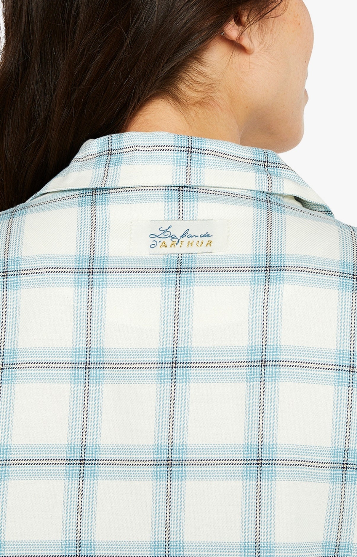 Pyjama long boutonné Femme Maryline Blanc et Ivoire 6