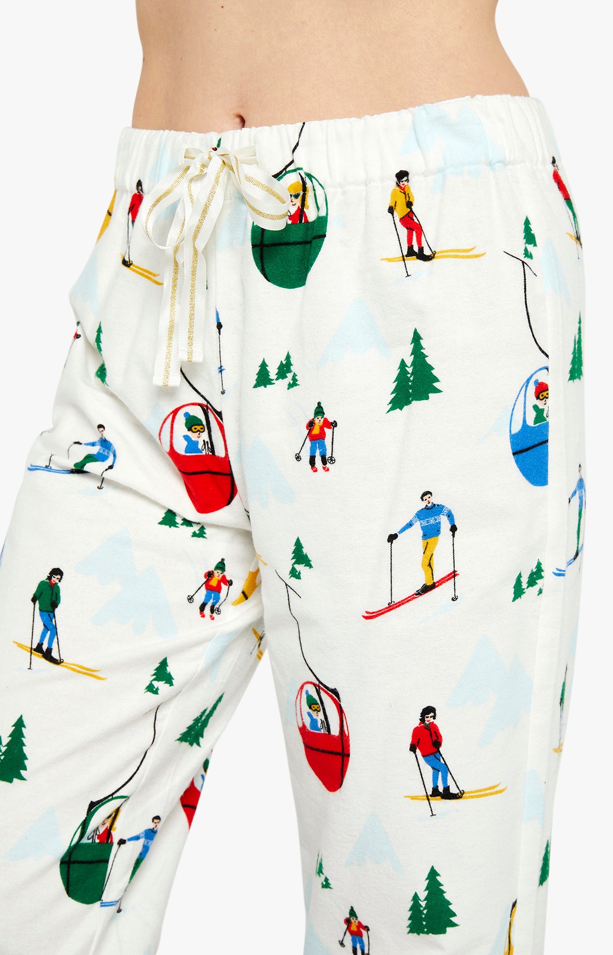Pyjama long boutonné Femme Mont Pyjama Blanc et Ivoire 5