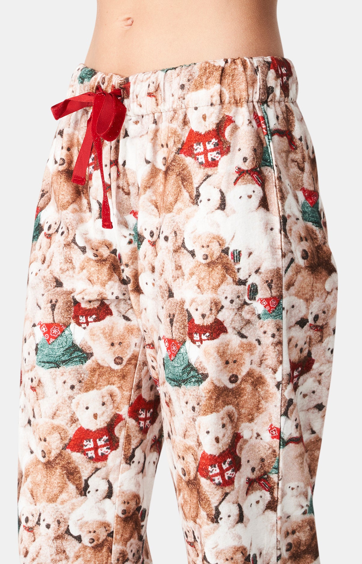 Pyjama long boutonné Femme Teddy Beige et Marron 11