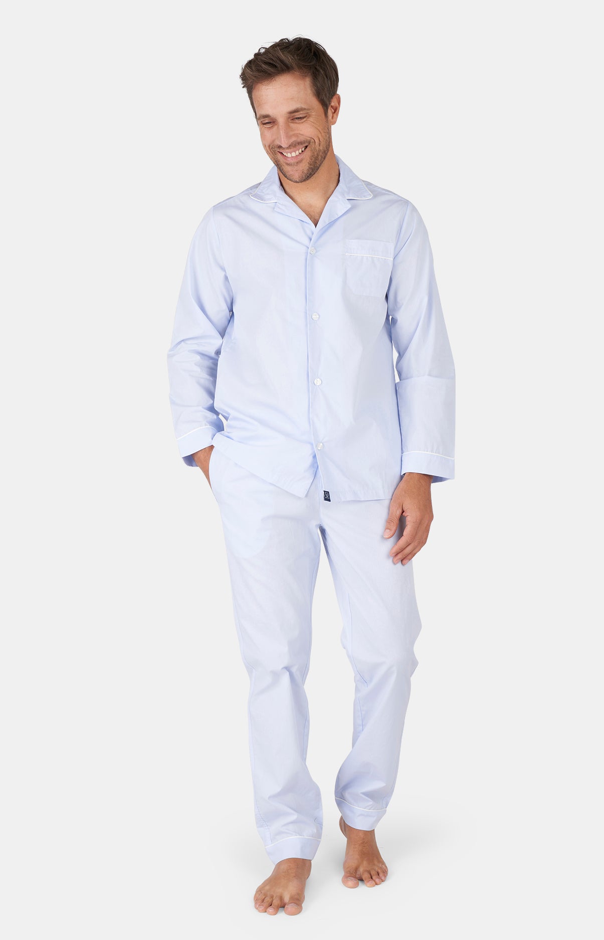 Pyjama long boutonné Homme Tradi Bleu 1