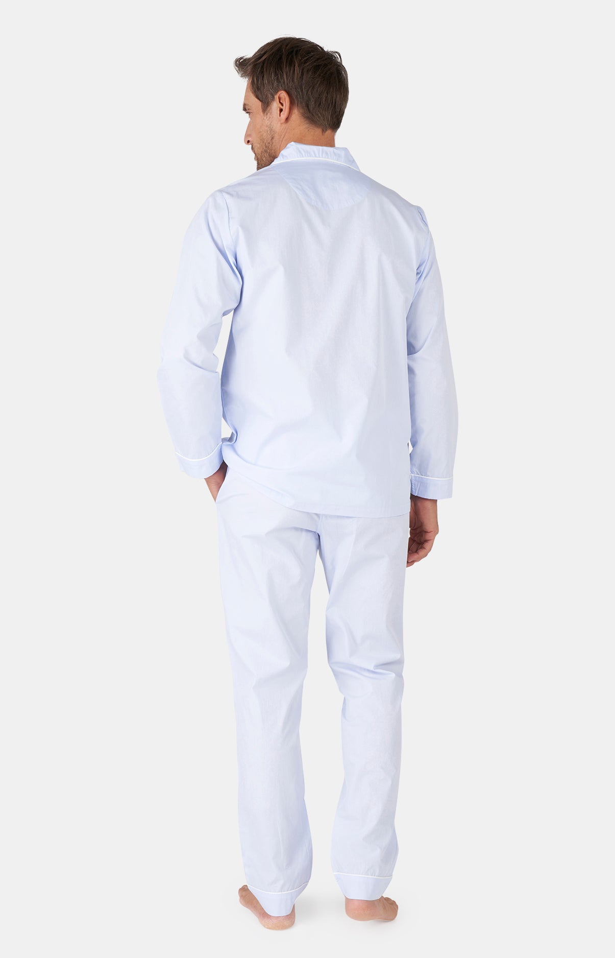 Pyjama long boutonné Homme Tradi Bleu 6