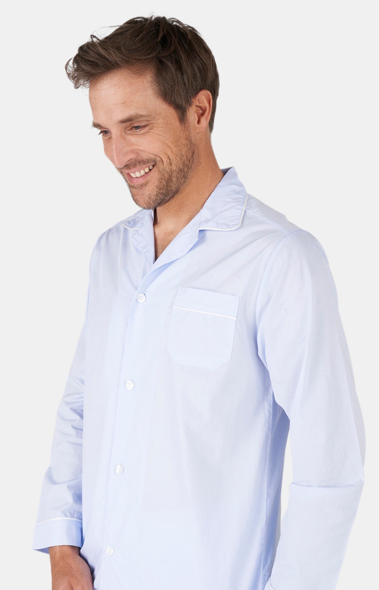 Pyjama long boutonné Homme Tradi Bleu 4