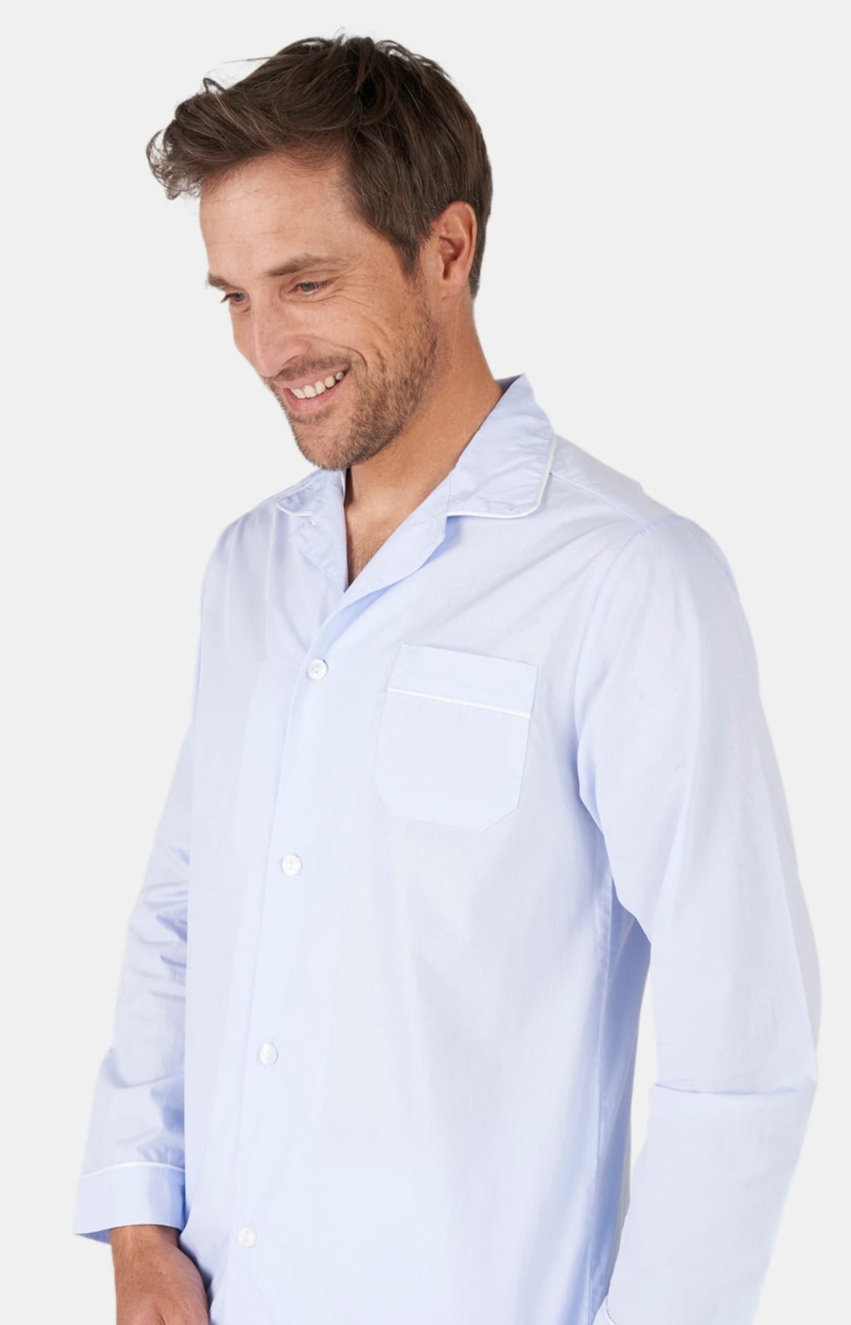 Pyjama long boutonné Homme Tradi Bleu 4