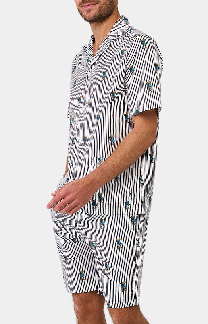 Pyjashort Homme Randormeur Marine et Blanc 12