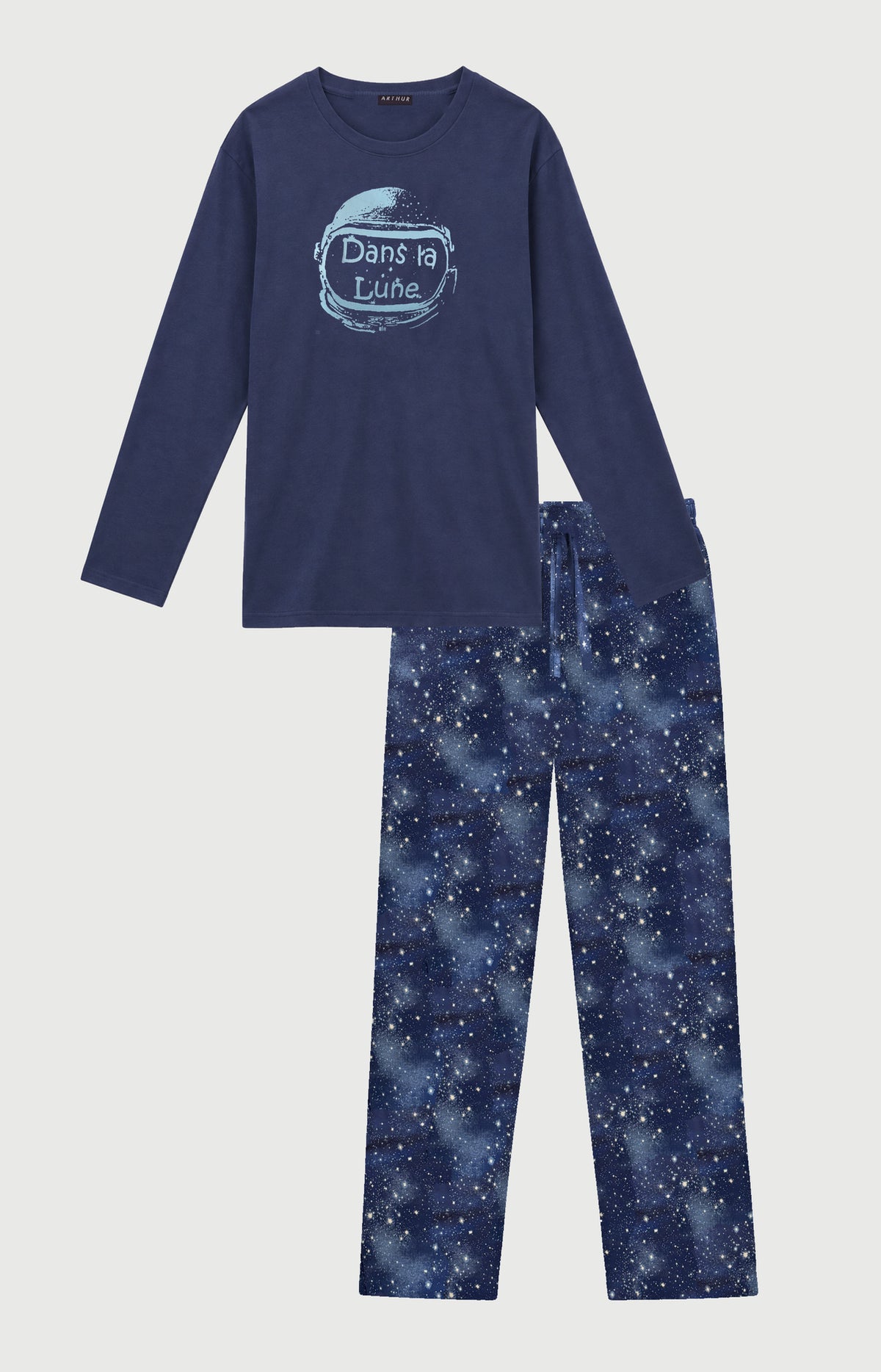 Pyjama en jersey de coton épais Homme Dans la lune nuit 3