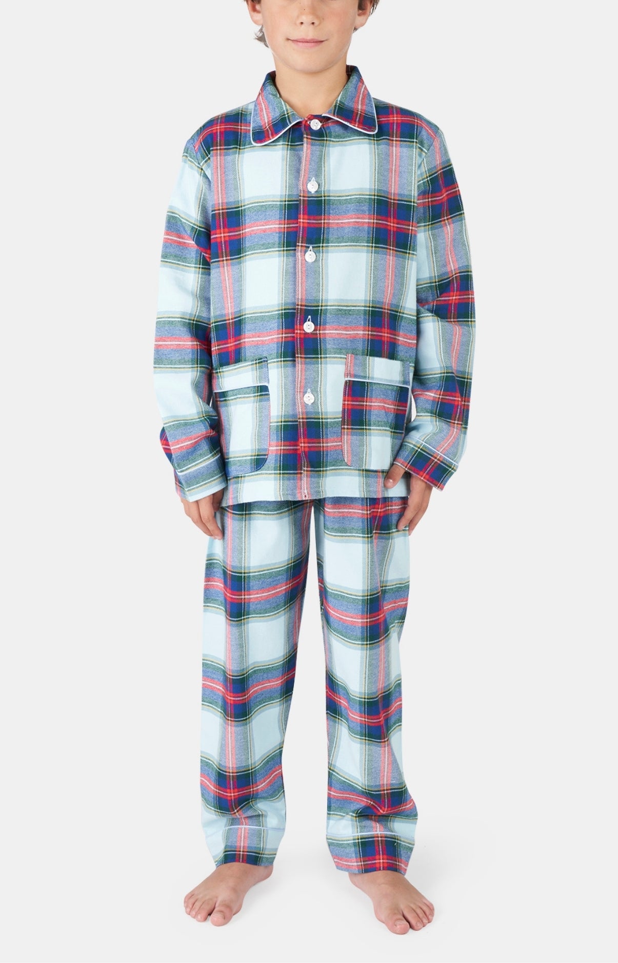 Pyjama long boutonné Enfant Logan Bleu 1