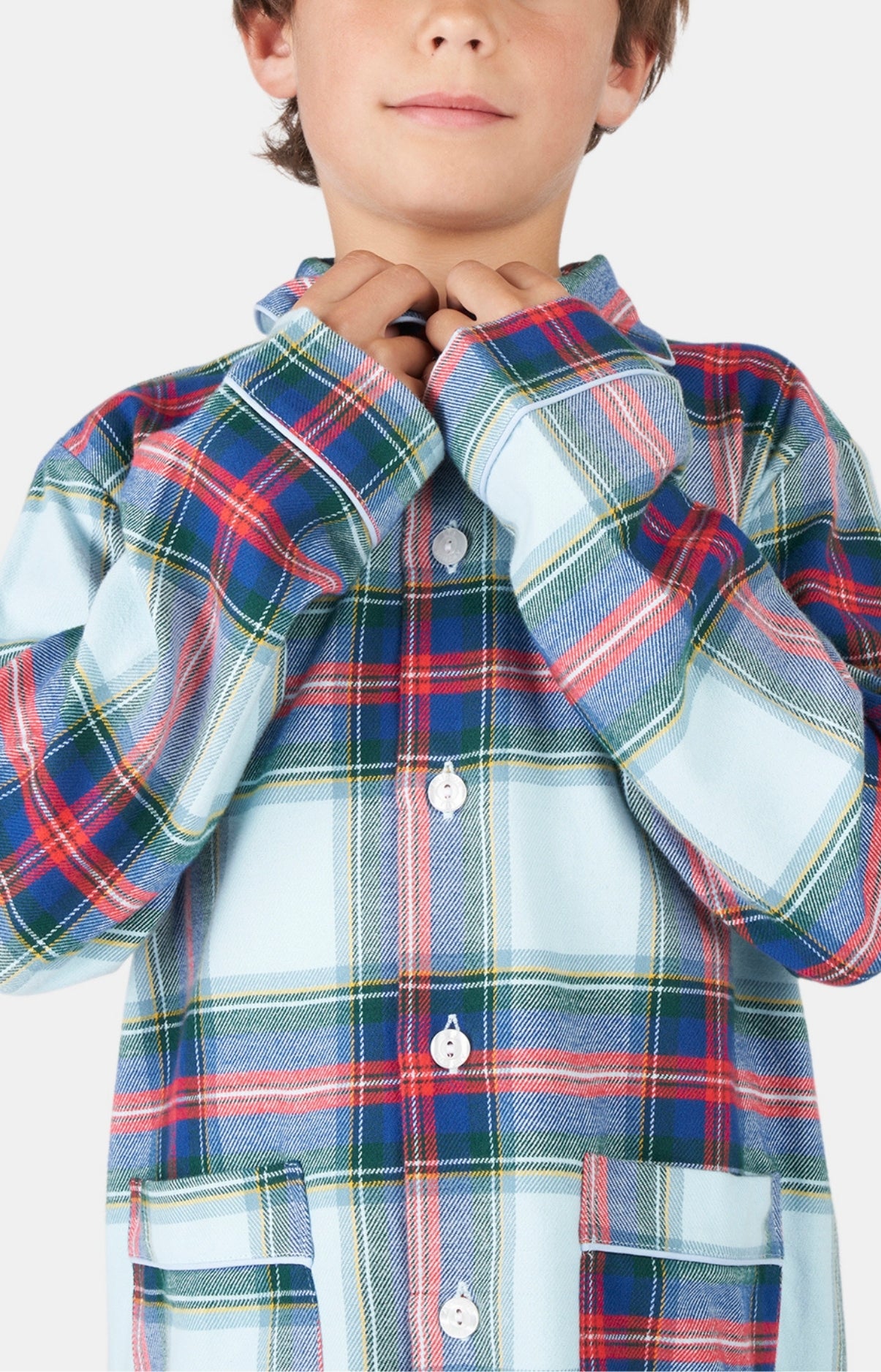 Pyjama long boutonné Enfant Logan Bleu 4