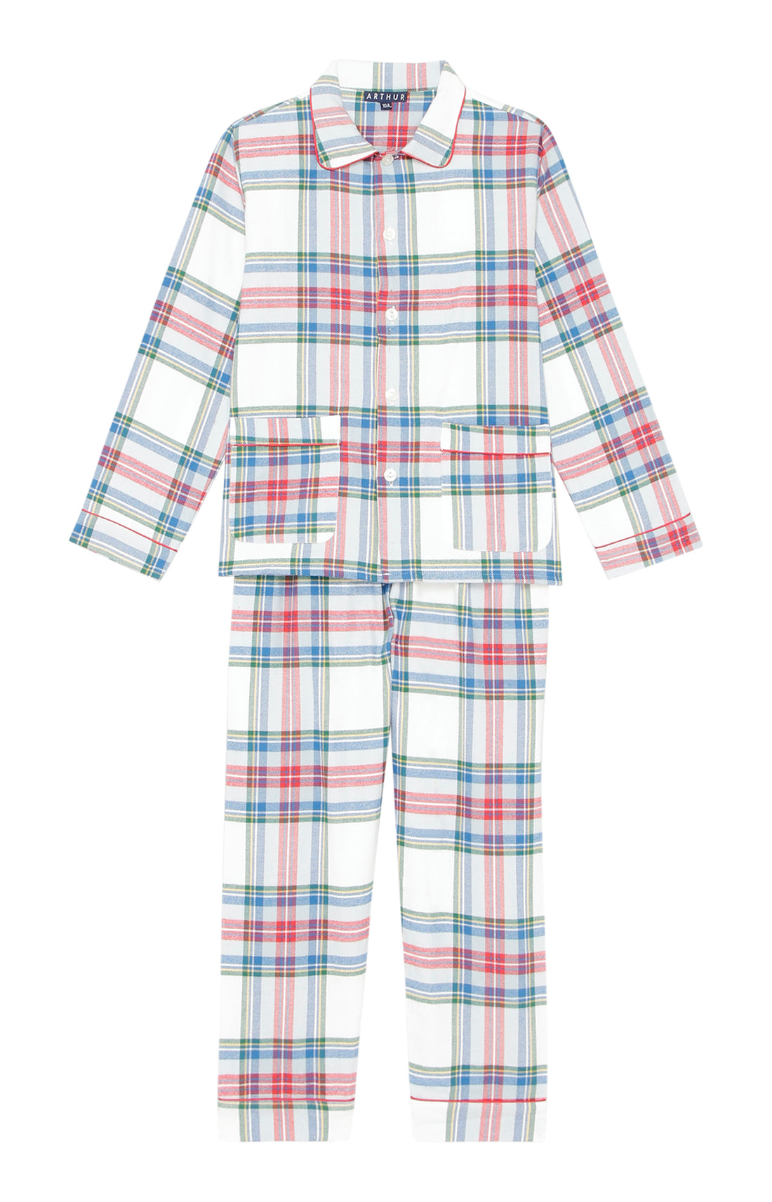 Pyjama long boutonné Enfant Logan Blanc et Ivoire 9