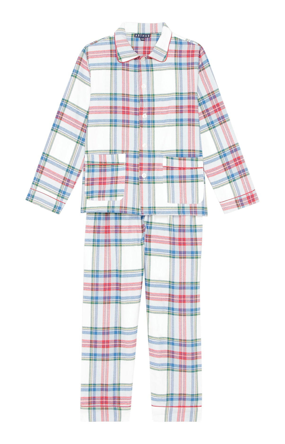 Pyjama long boutonné Enfant Logan Blanc et Ivoire 9