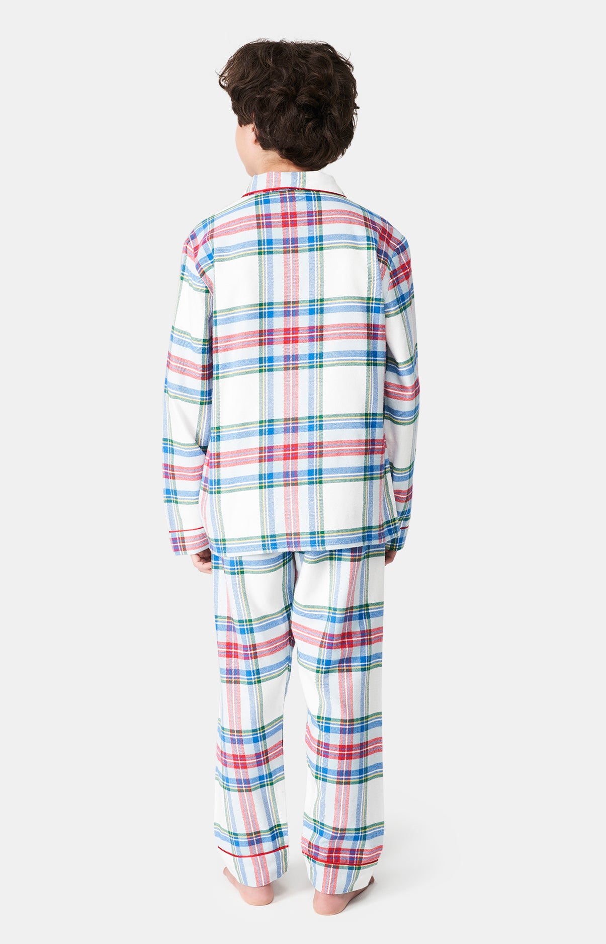 Pyjama long boutonné Enfant Logan Blanc et Ivoire 12