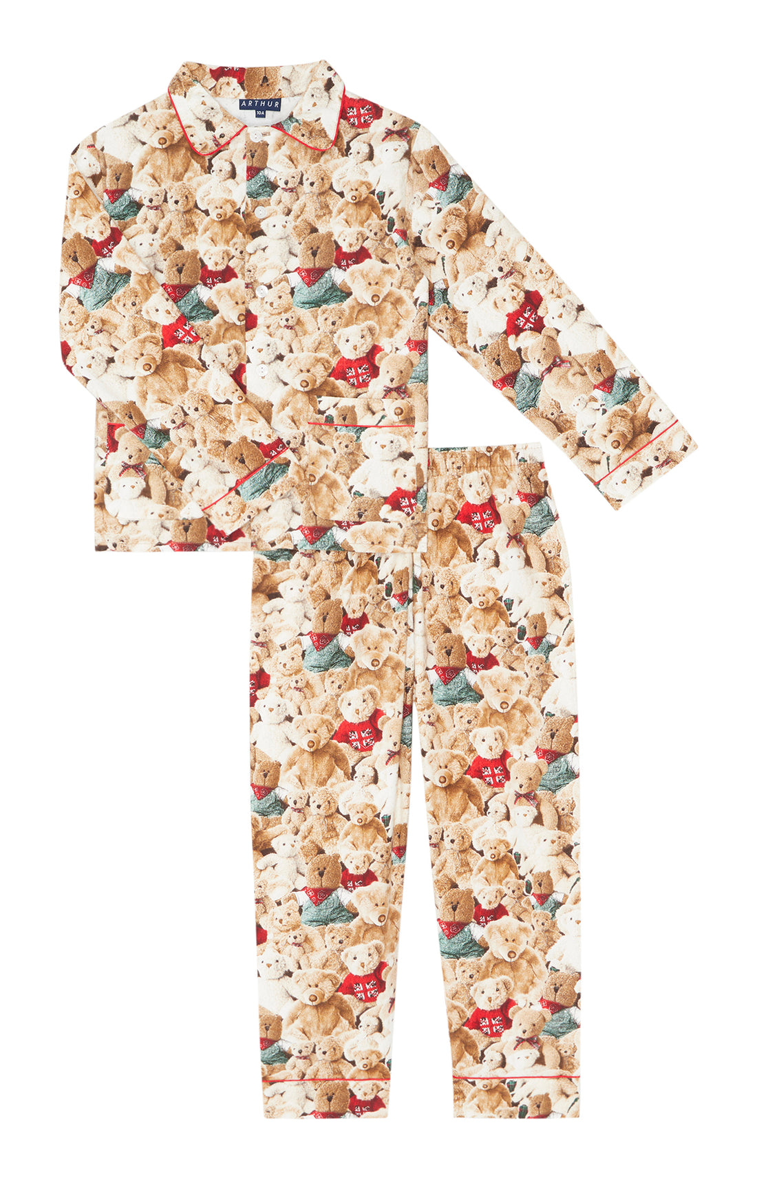 Pyjama chaud ours teddy enfant beige et marron 3