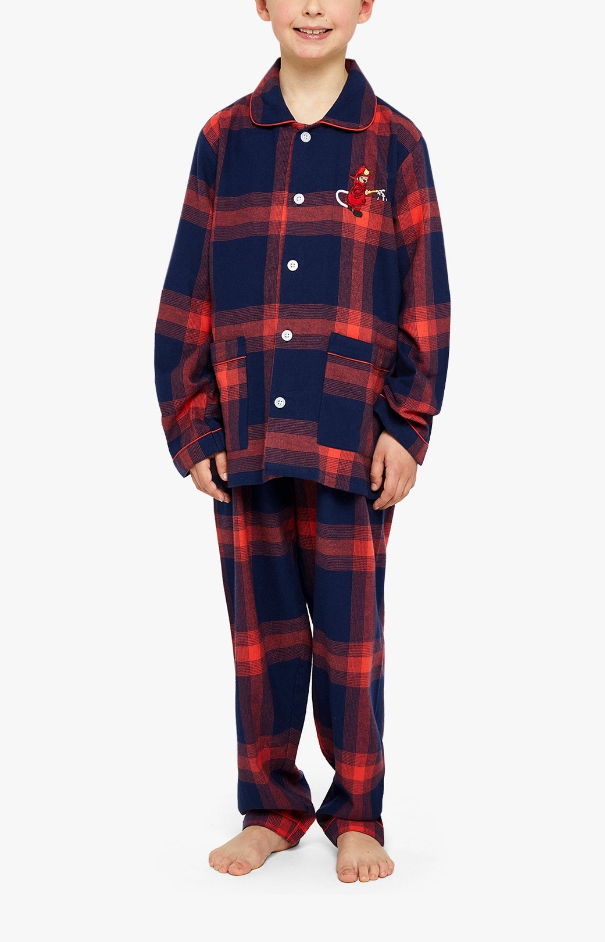 Pyjama boutonné Enfant On Fire Rouge 1