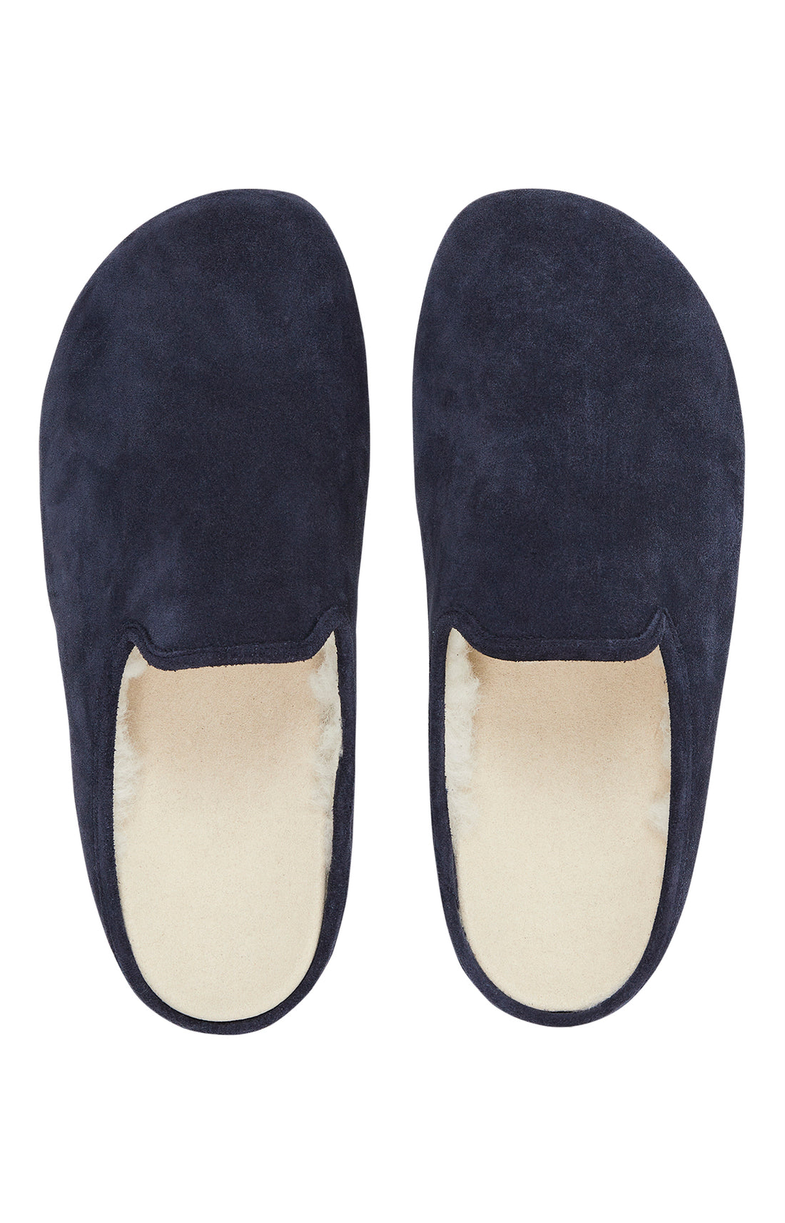 Mules Homme Cuir Velours Marine 2