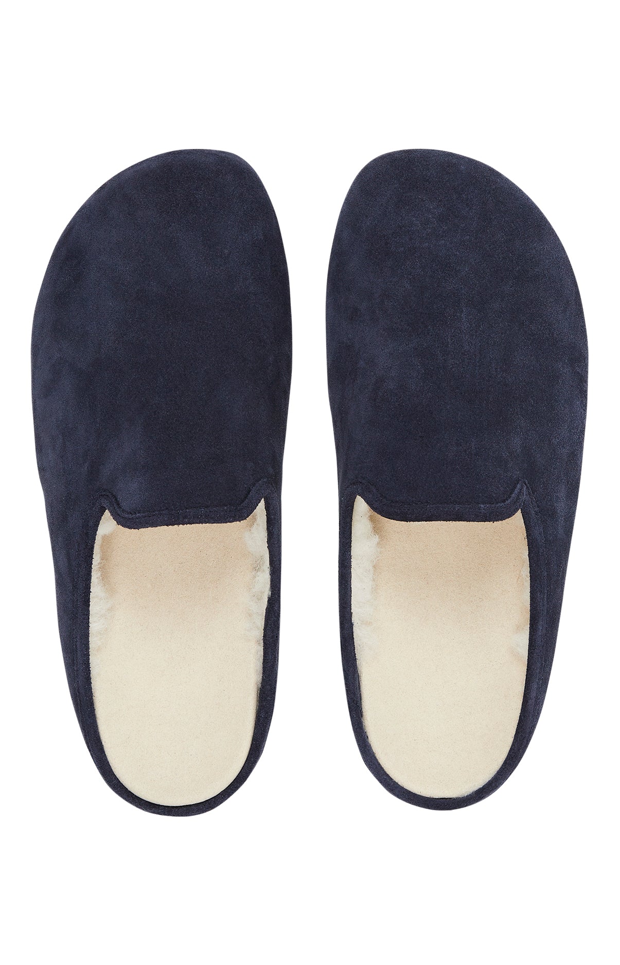 Mules Homme Cuir Velours Marine 2