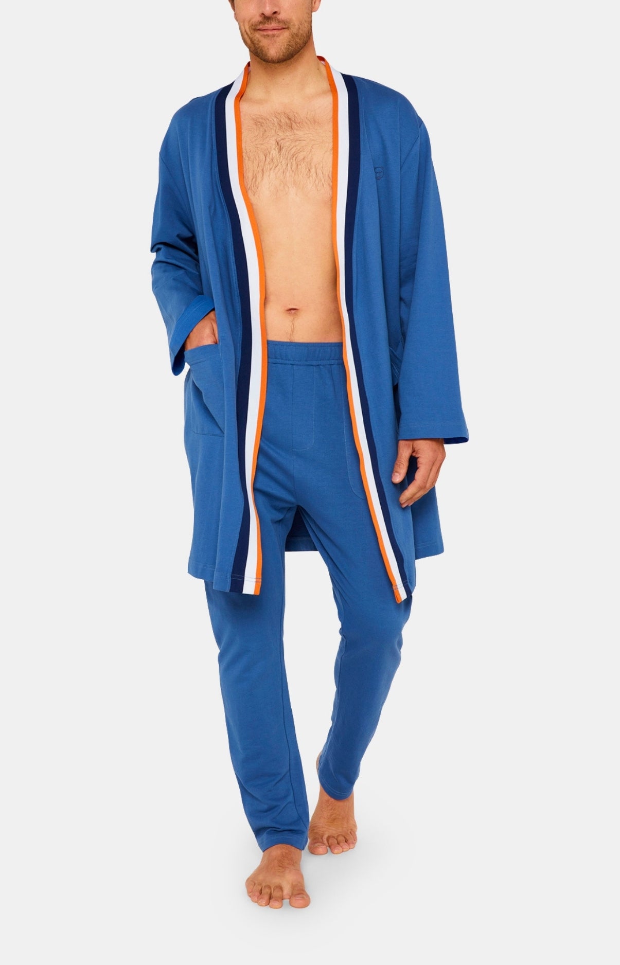 Robe de chambre Homme Coton Bleu 1