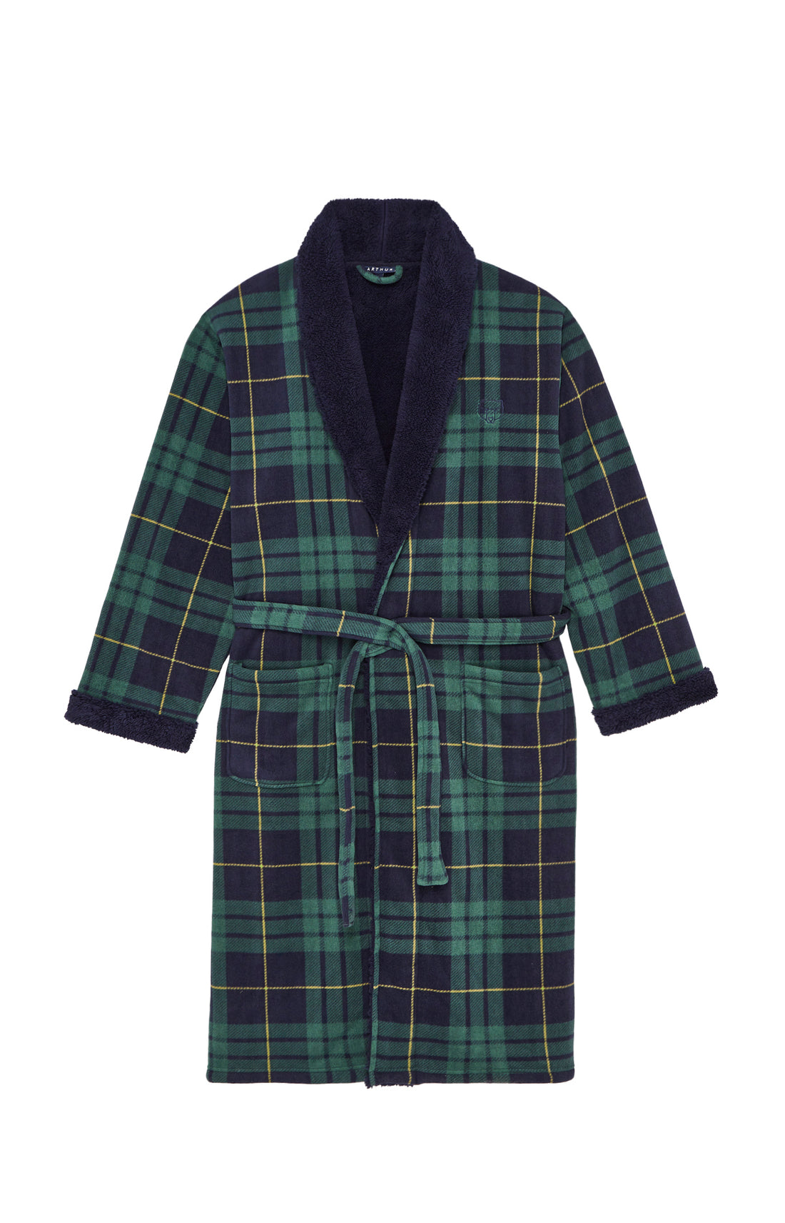 Robe de chambre Homme polaire Ecossais Vert 3