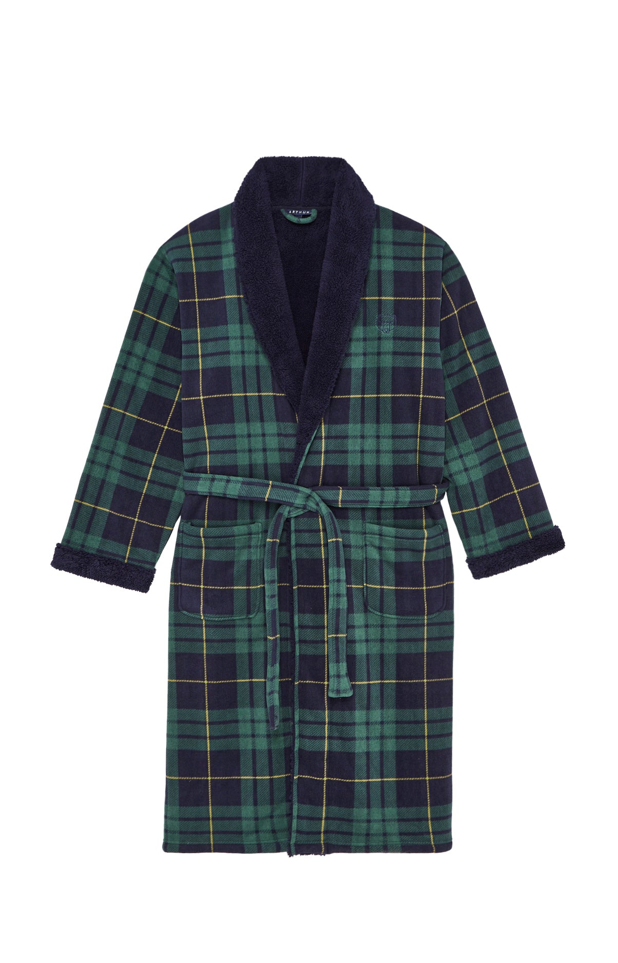 Robe de chambre Homme polaire Ecossais Vert 3