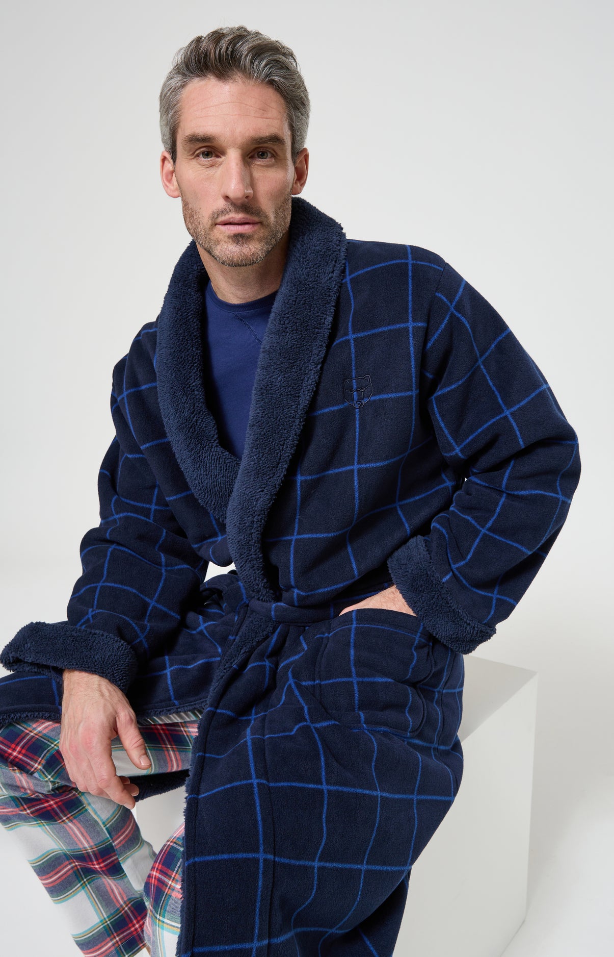 Robe de Chambre Homme polaire Windsor Marine 7