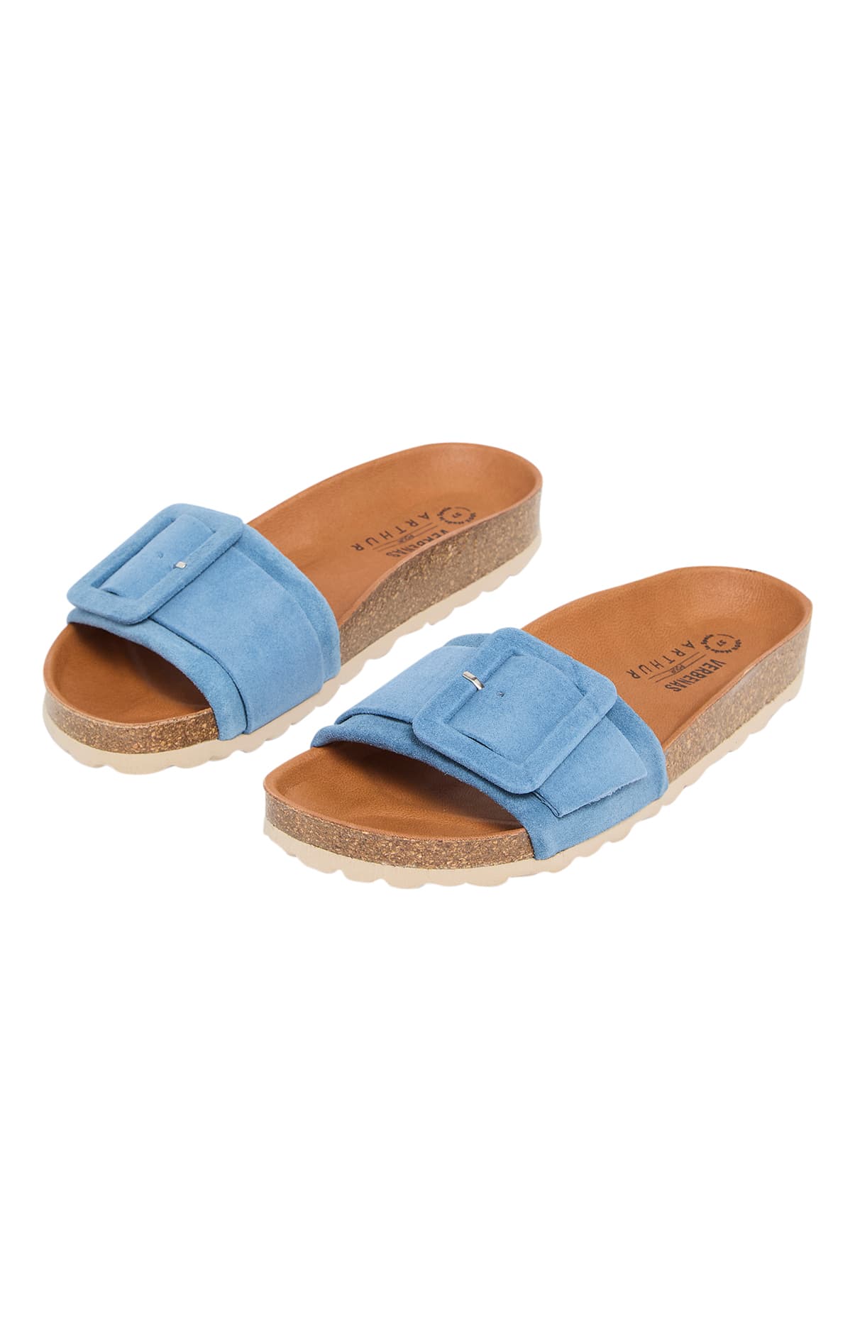 Sandales à boucle bleu femme 1