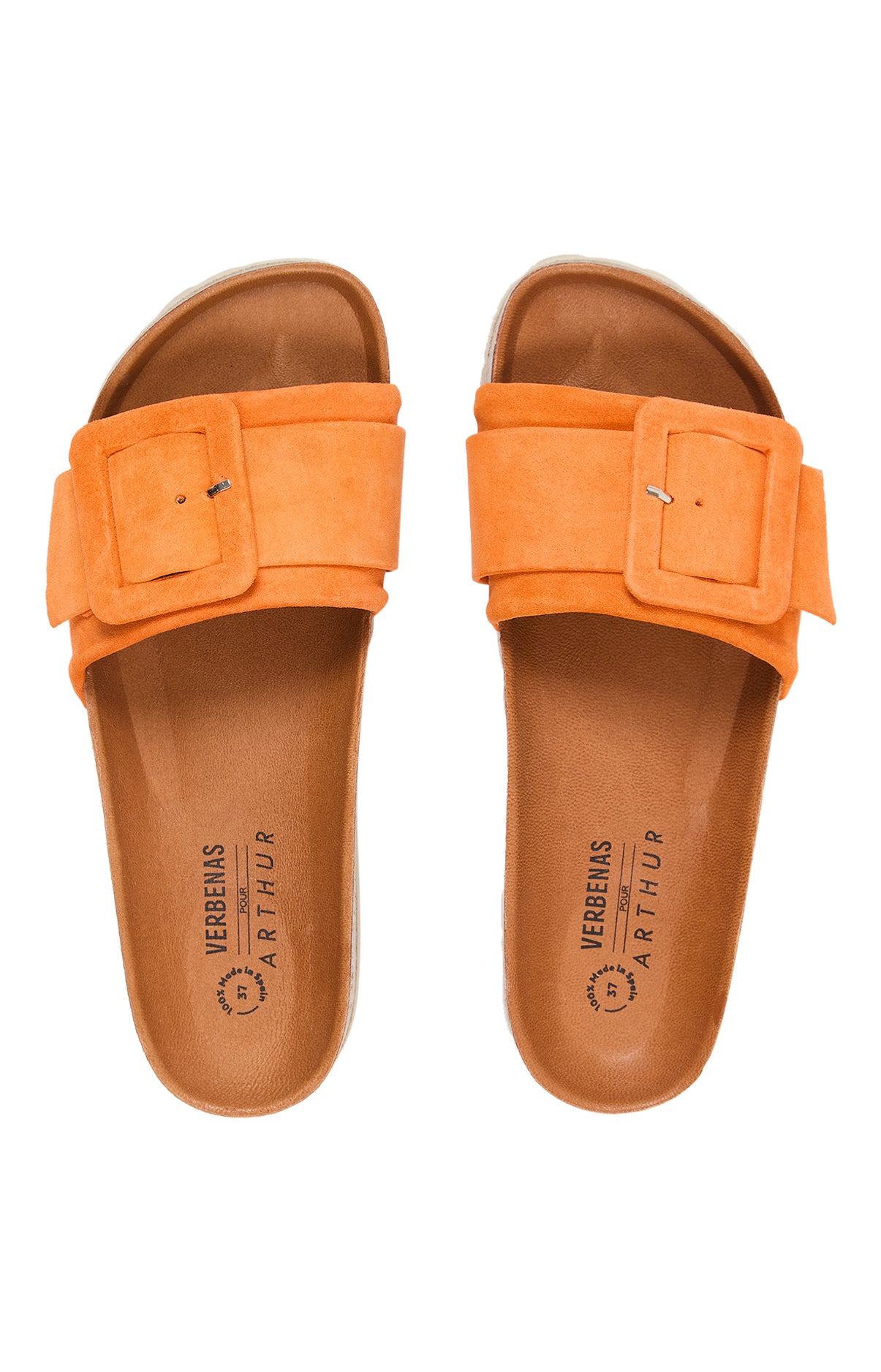 Sandales à boucle orange femme 2