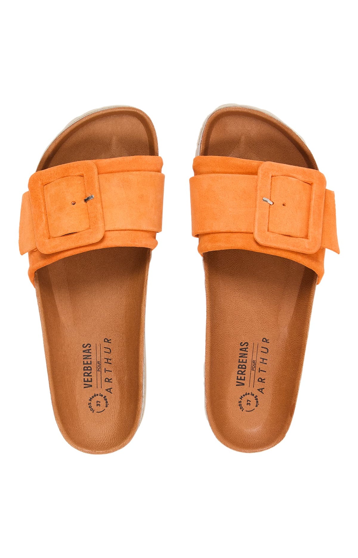 Sandales à boucle orange femme 2