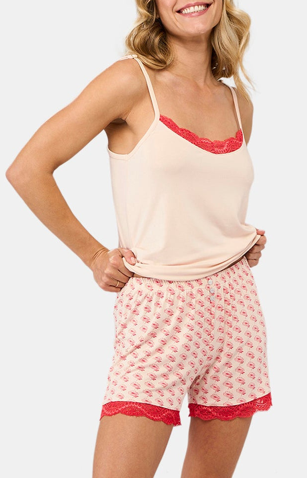 Short Femme Fleur safi Rose 1