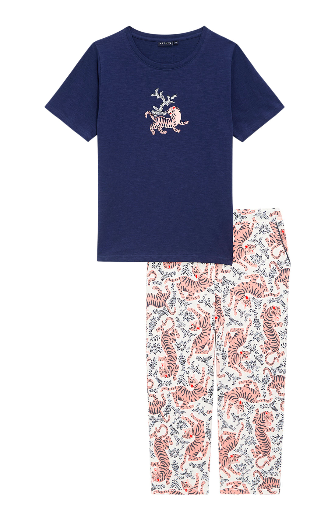 Pyjacorsaire Femme Tigre Blanc et Marine et Bleu 3
