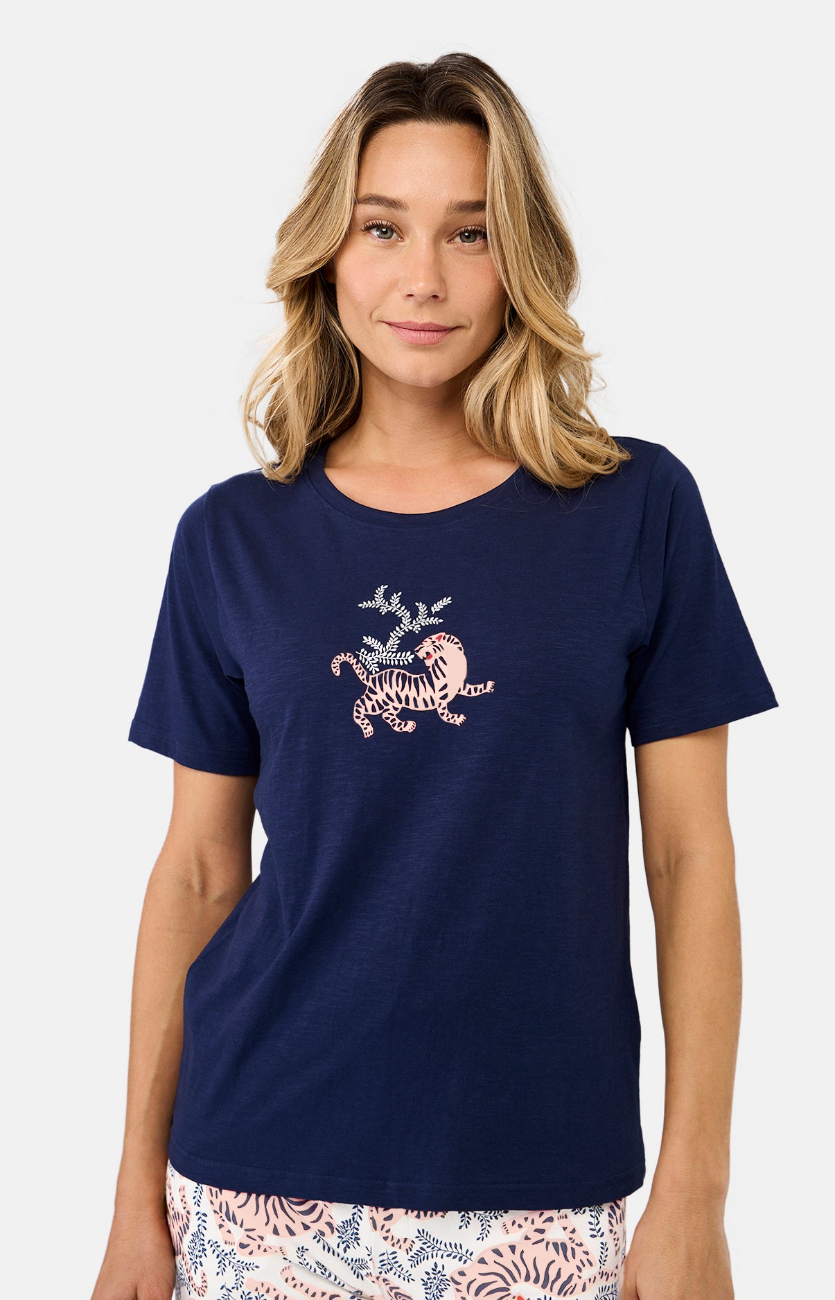 Pyjacorsaire Femme Tigre Blanc et Marine et Bleu 4