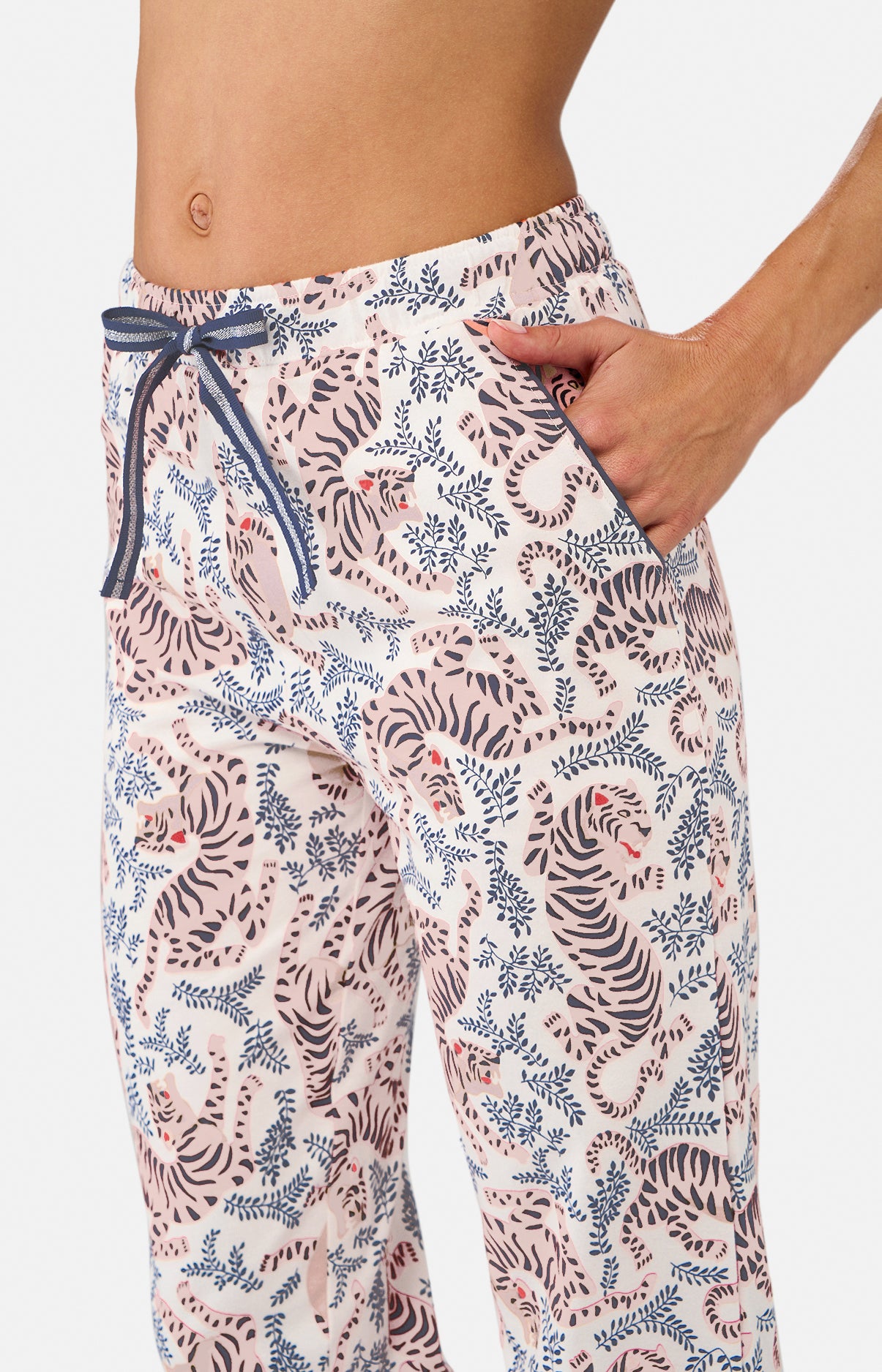 Pyjacorsaire Femme Tigre Blanc et Marine et Bleu 5