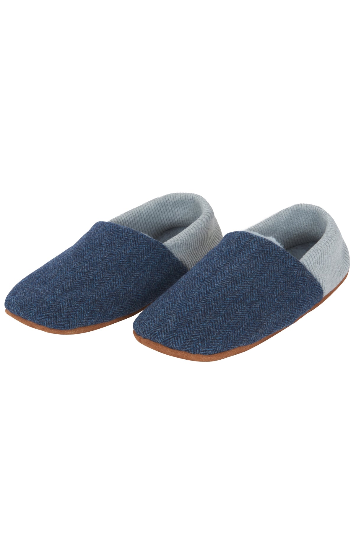 Chaussons Homme Cupro et Laine Bleu 1