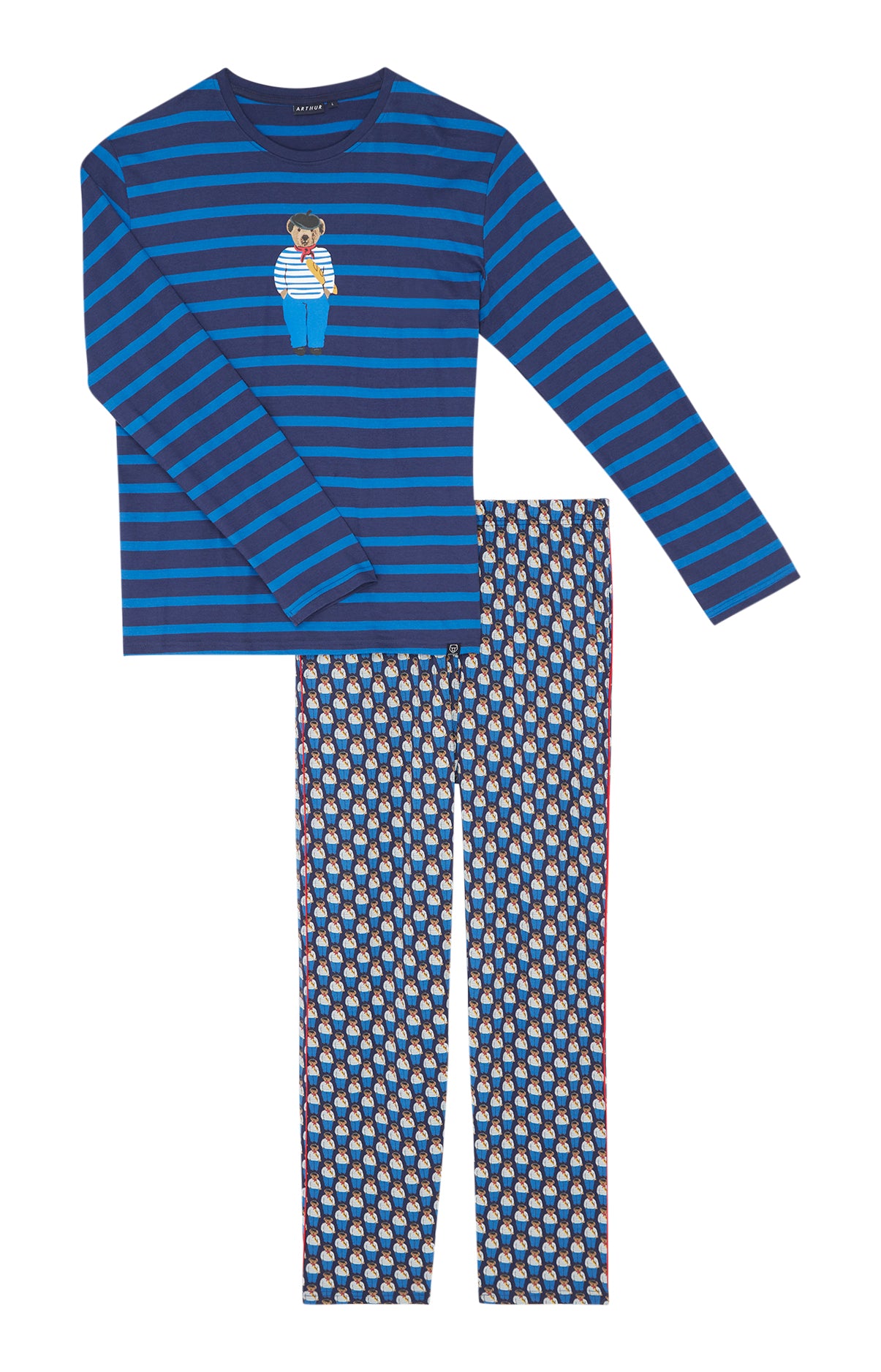 Pyjama long Femme Teddy In Paris Marine 3