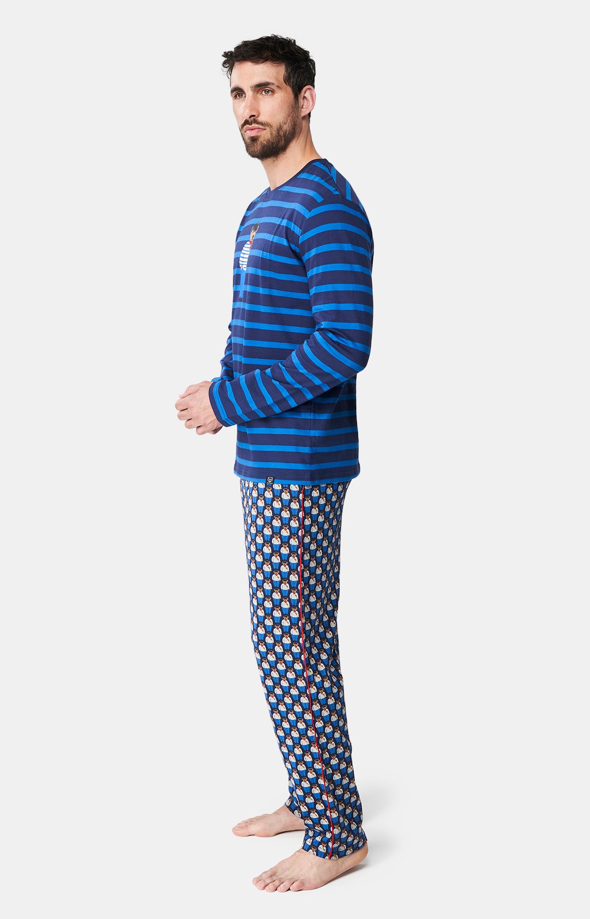 Pyjama long Femme Teddy In Paris Marine 10