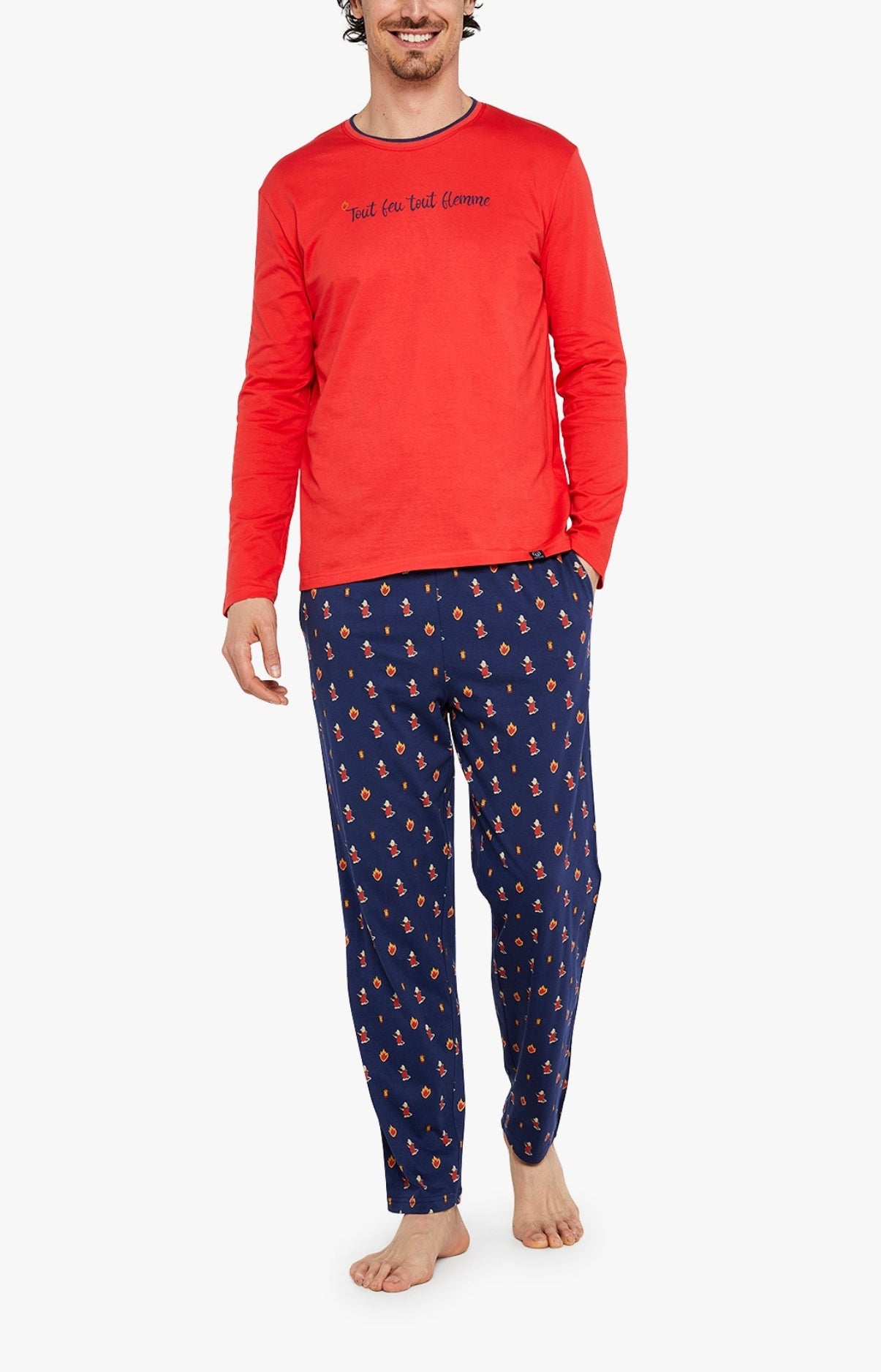 Pyjama long Homme On Fire Marine 1