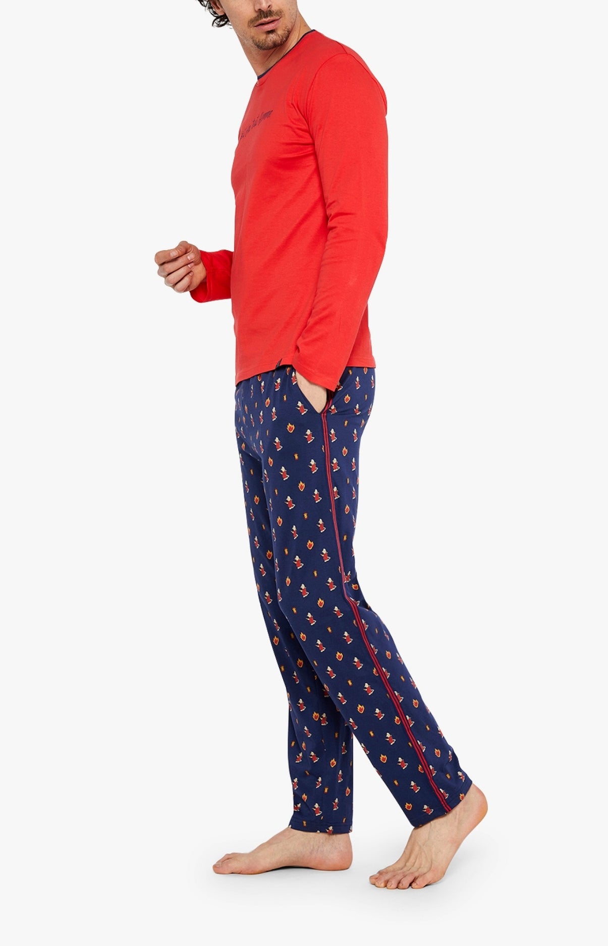 Pyjama long Homme On Fire Marine 4