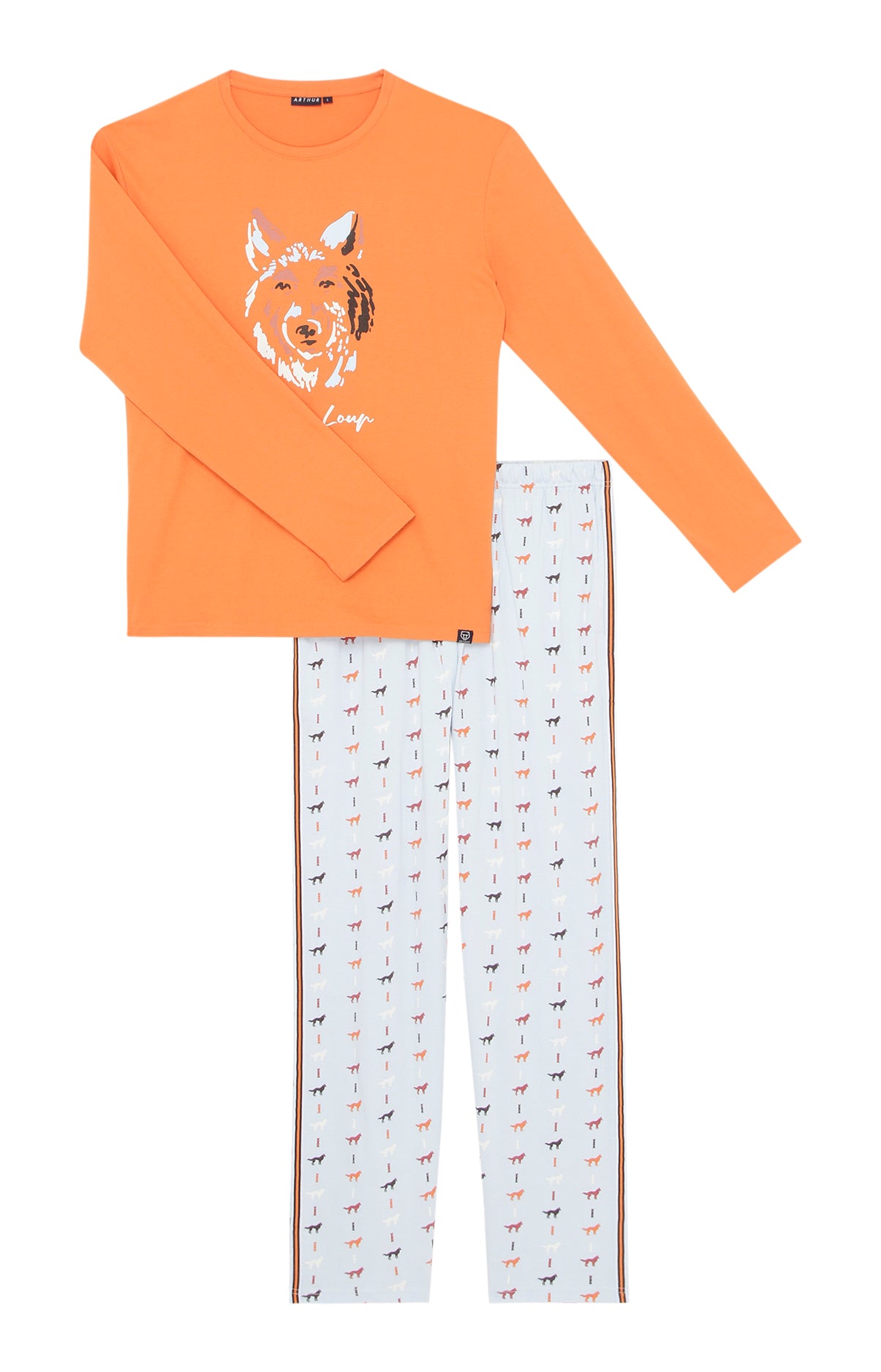 Pyjama long Femme Jeune loup Bleu 3